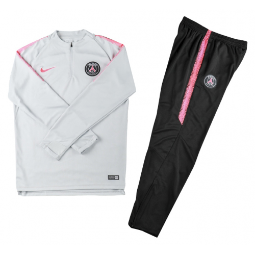 Kids PSG Air Jordan 18/19 Sweat Top Tracksuit White With Pants